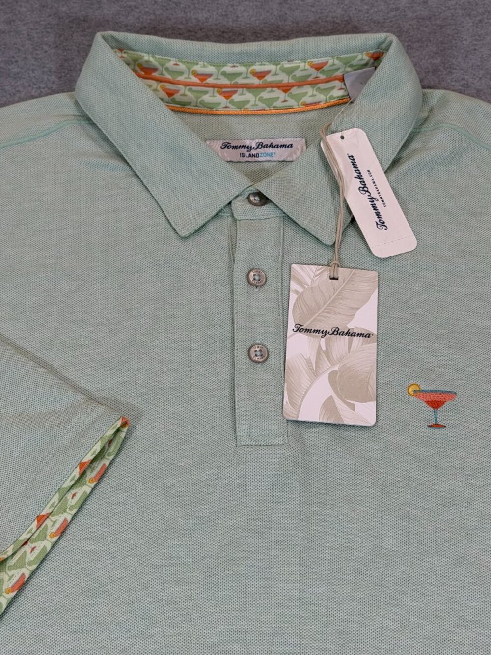 Tommy Bahama Cocktail Mixer 5 O'Clock IslandZone Polo Shirt Green 3XLB NWT